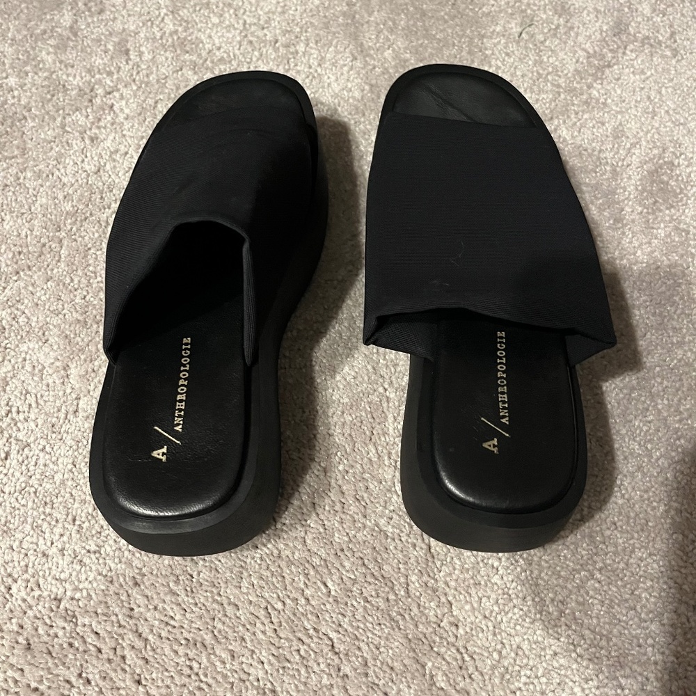 Anthropologie platform sandal slides